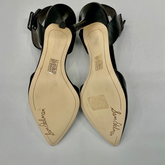 Sam Edelman Black Leather Ankle Strap Heels - Picture 4 of 12
